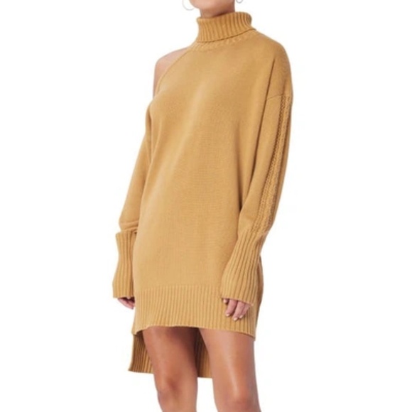 LITA BY CIARA Shoulder Cutout Long Sleeve Turtleneck Tunic Sweater Dress size XL - Picture 3 of 16
